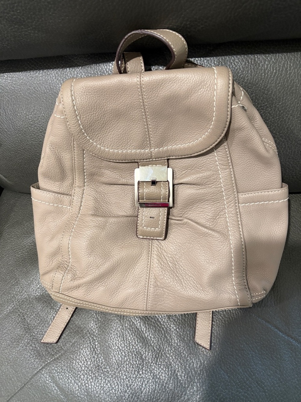 Tignanello pebble leather sage backpack with magnetic snap (see comments)